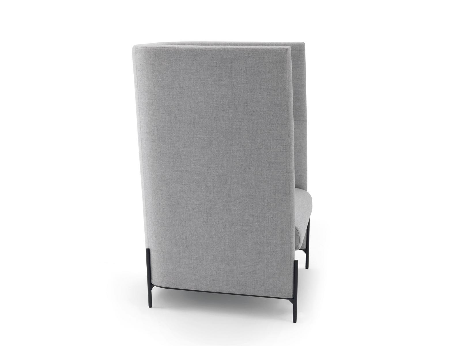 ALGON Upholstered high-back fabric armchair