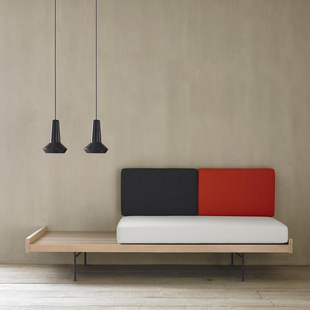 DAYBED Upholstered fabric bench with back