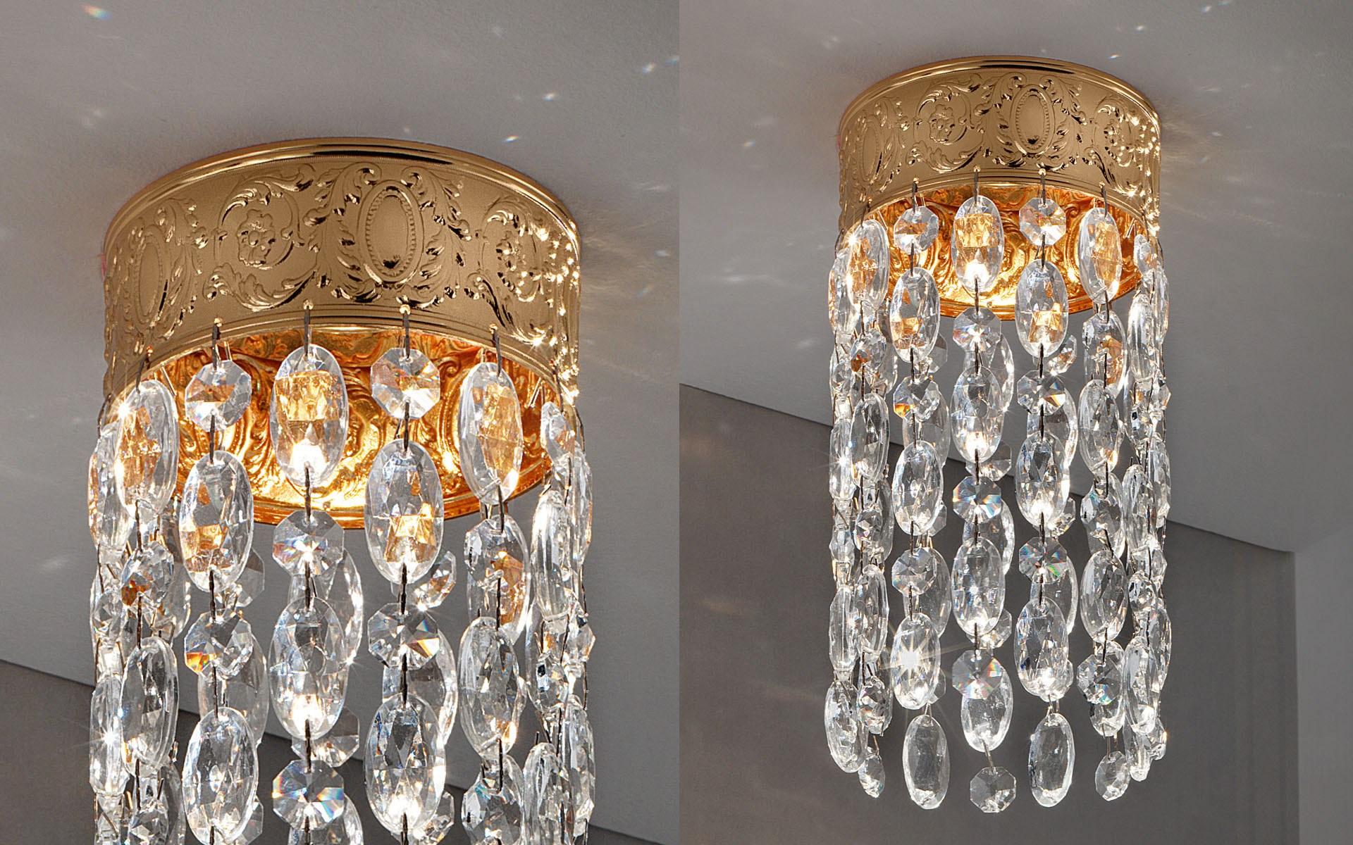 BRASS & SPOTS VE 1107 MC / TR Semi-inset round brass spotlight for false ceiling
