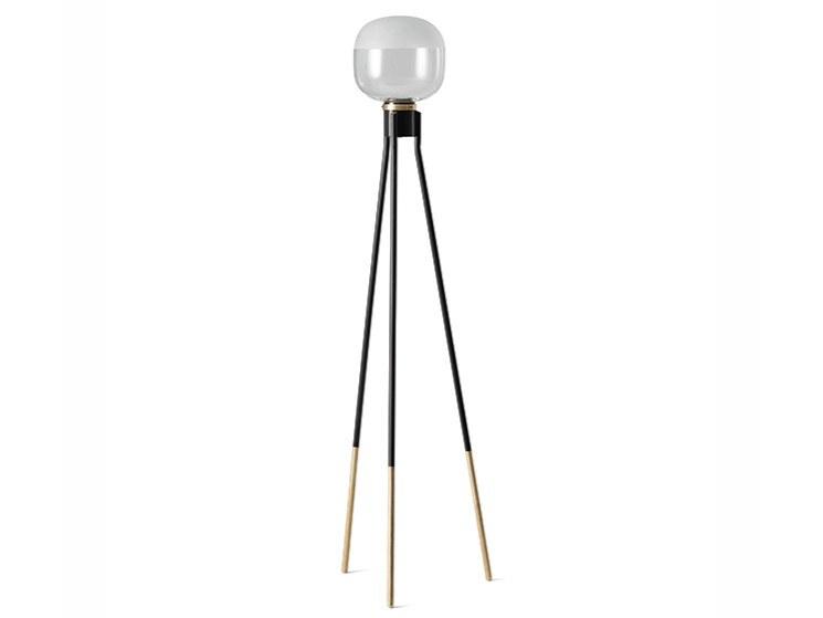 GHOST Floor lamp in blown glass and metal base