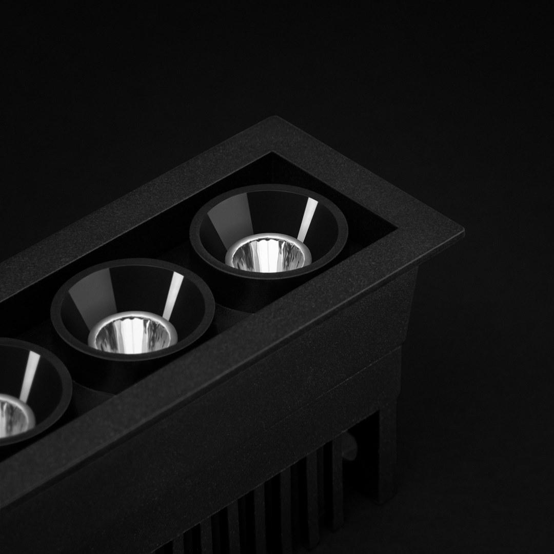 BLACK FOSTER MICRO LED multiple recessed aluminium spotlight