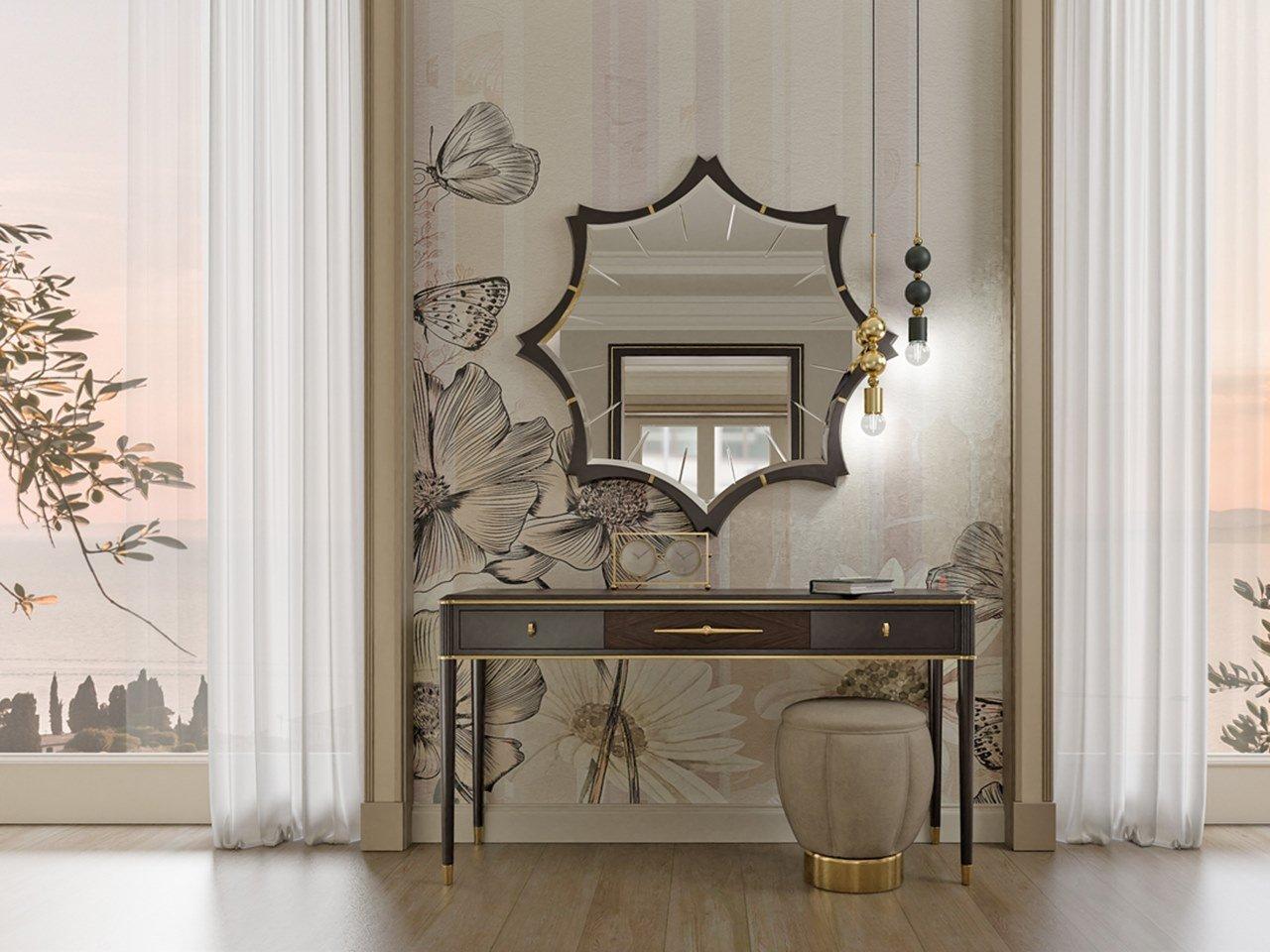 PR.810 Rectangular wooden console table with drawers