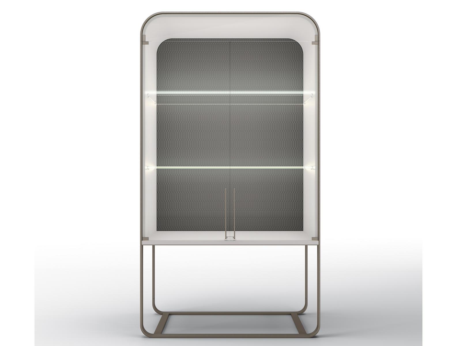 ESTELLE Metal display cabinet with integrated lighting