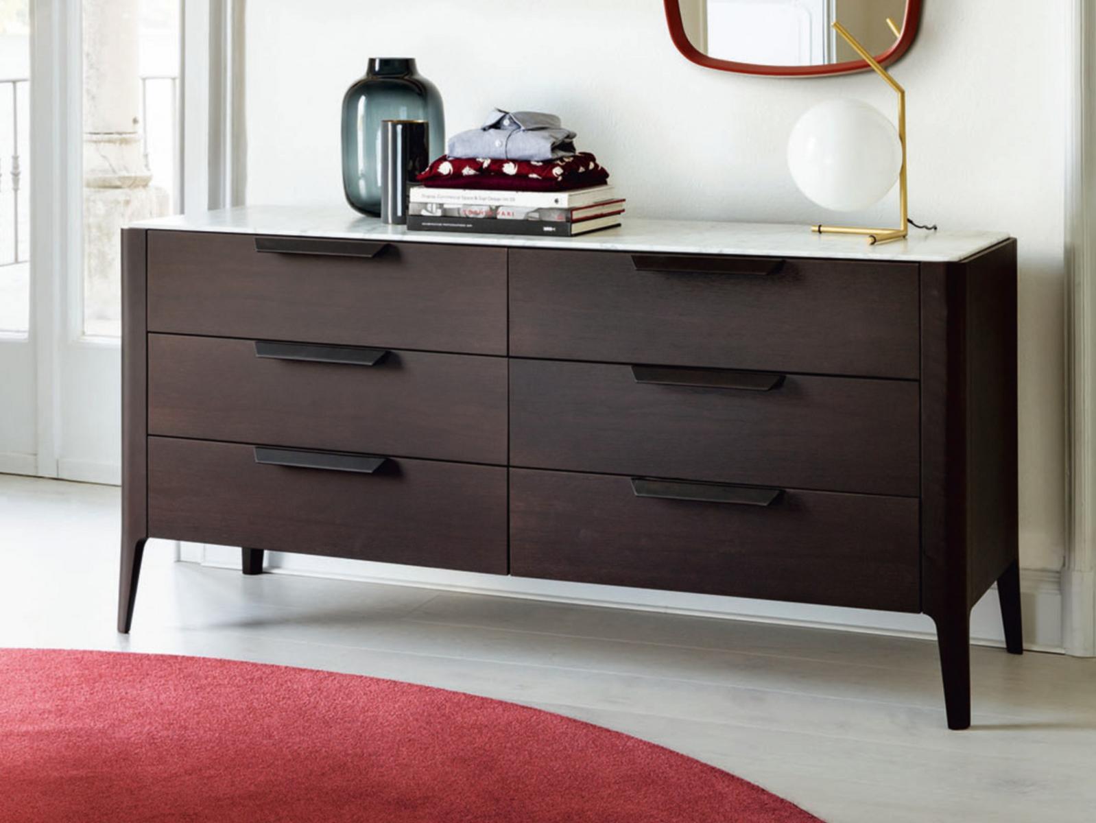 ZIGGY 6 Walnut chest of drawers