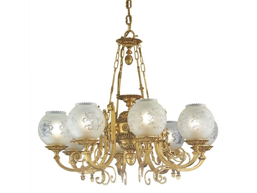 MARY 776/8 Satin french gold chandelier with glass