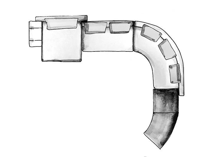 DANIELS Sectional modular fabric sofa