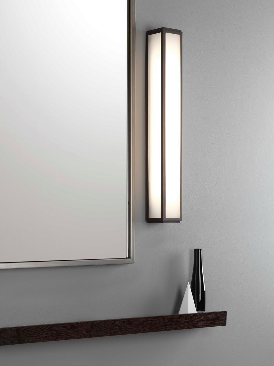 MASHIKO LED glass and steel wall lamp for bathroom