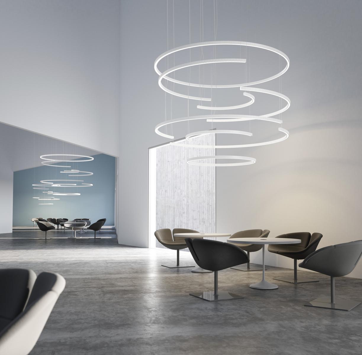BROOKLYN ROUND LED extruded aluminium pendant lamp