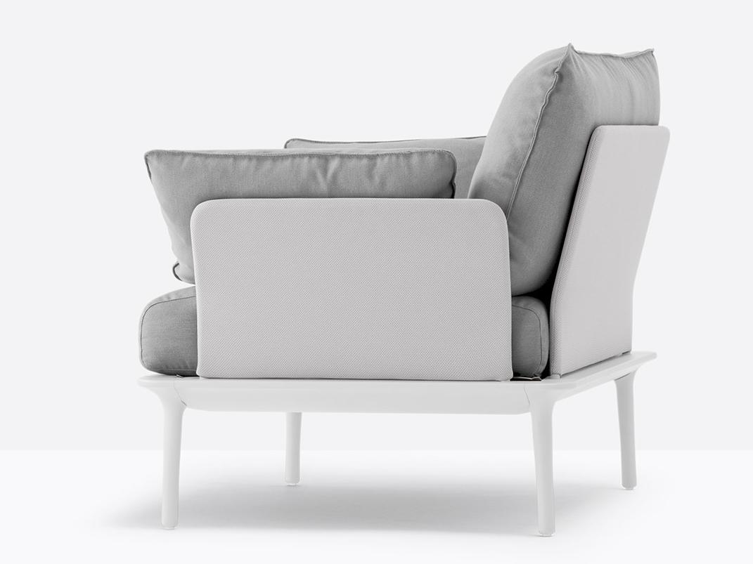 REVA REVA_P Upholstered fabric garden armchair with armrests
