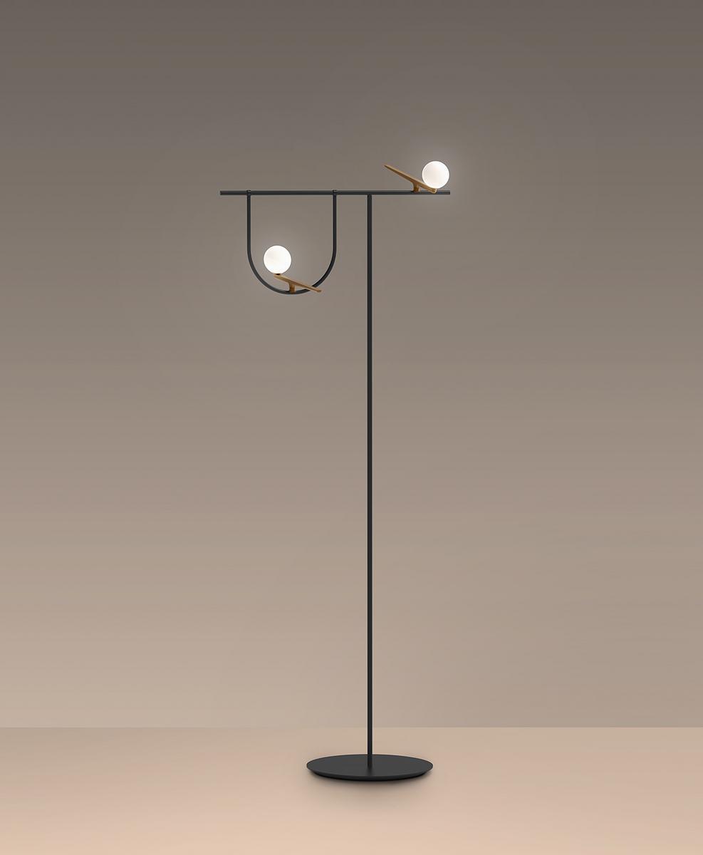 YANZI LED direct light brass floor lamp