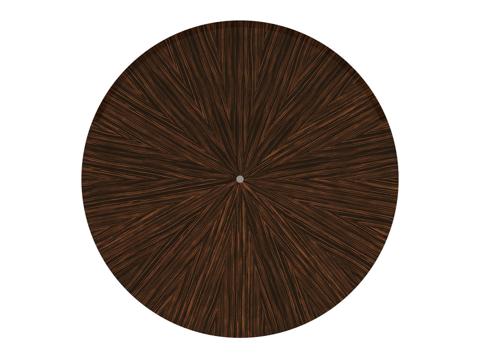 OMEGA Round table in ebony and base covered in leather