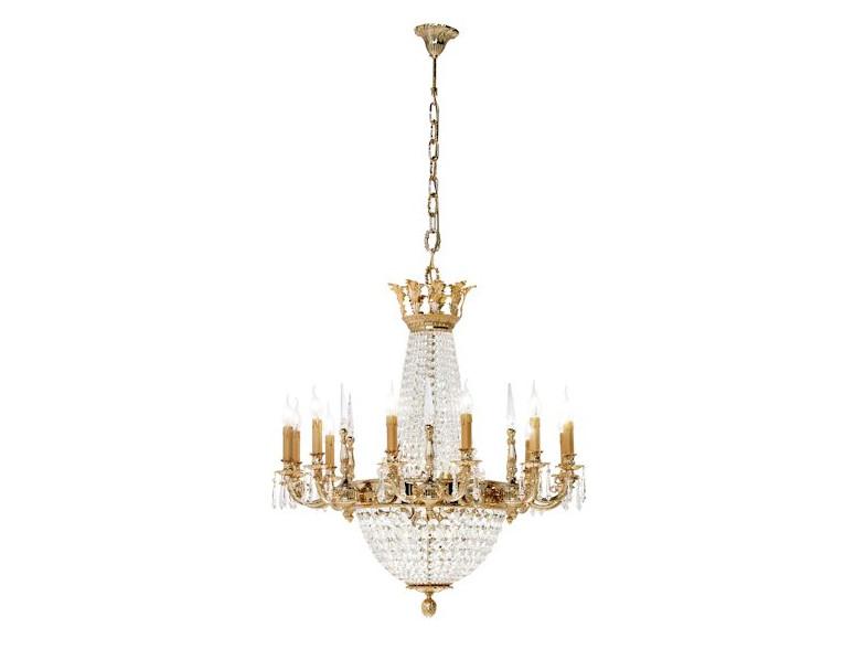 EMPIRE 096/12+6-SH Gold plated chandelier with Schoeler crystals