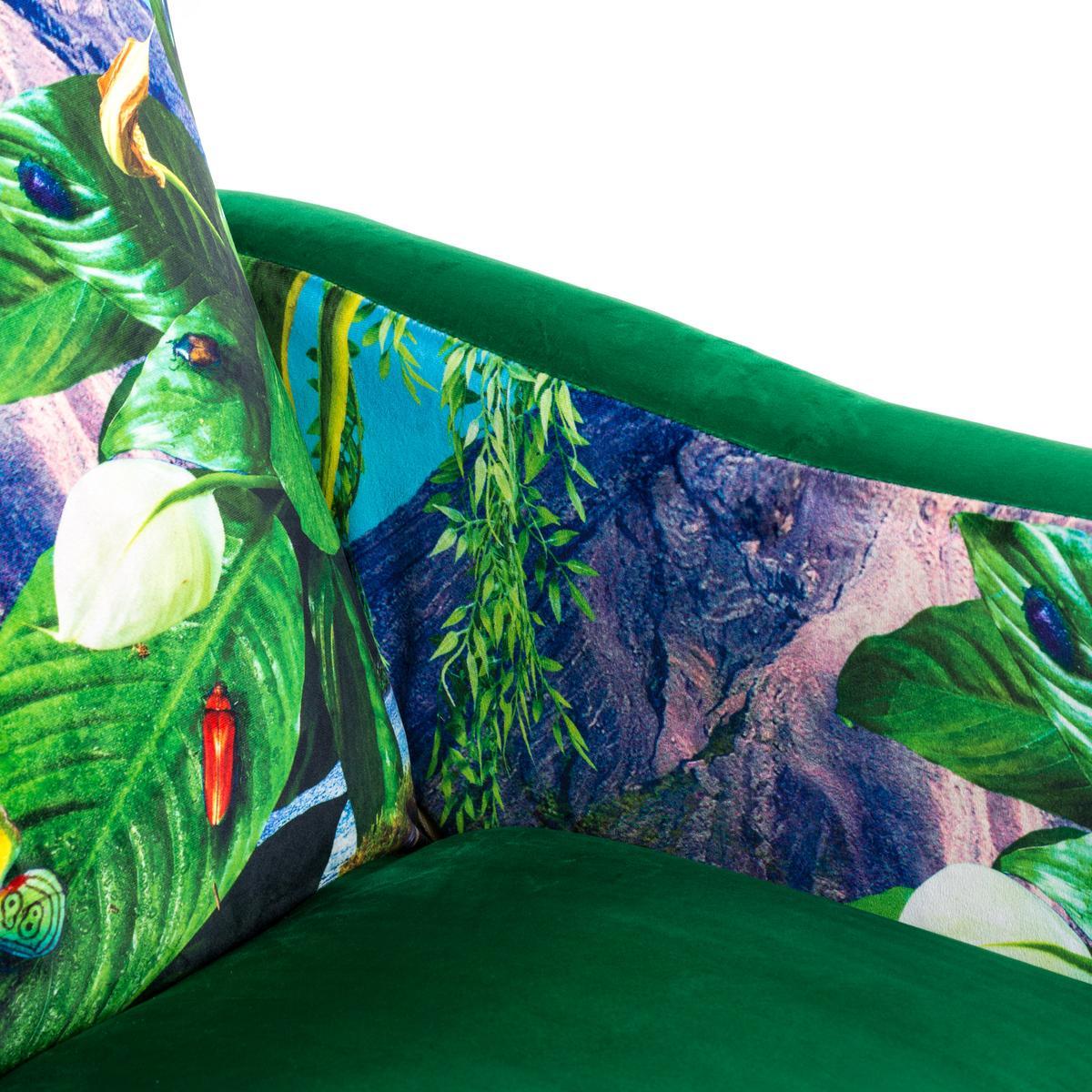 VOLCANO Fabric armchair with armrests