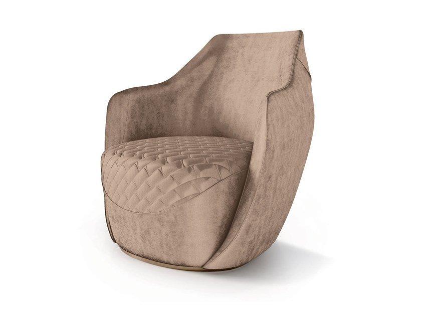 7043 Velvet armchair with armrests