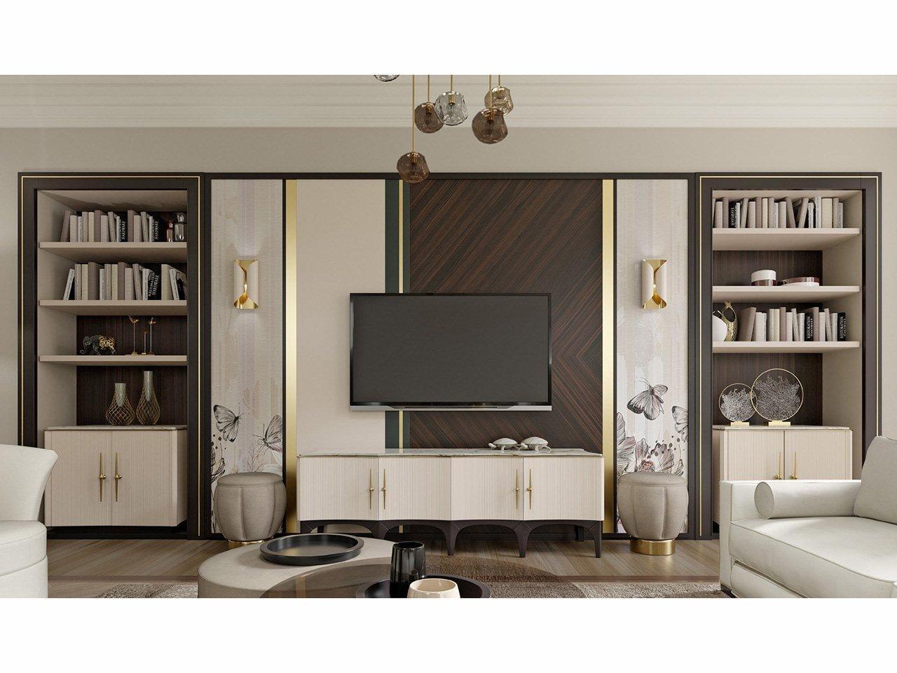 PR.860.1 Custom wooden TV wall system PR.860.1 Custom wooden TV wall system