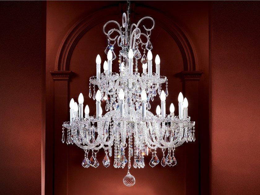 GLASS VE 874 Incandescent blown glass chandelier with crystals