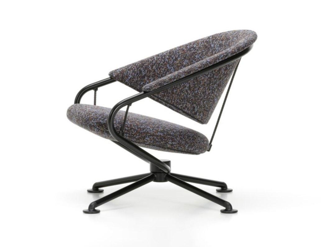 CITIZEN LOWBACK Swivel fabric easy chair with 4-spoke base with armrests