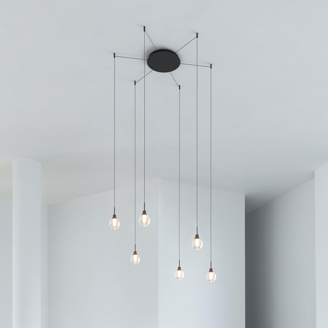 ALASKA BIG FANCY SHAPE LED adjustable glass pendant lamp