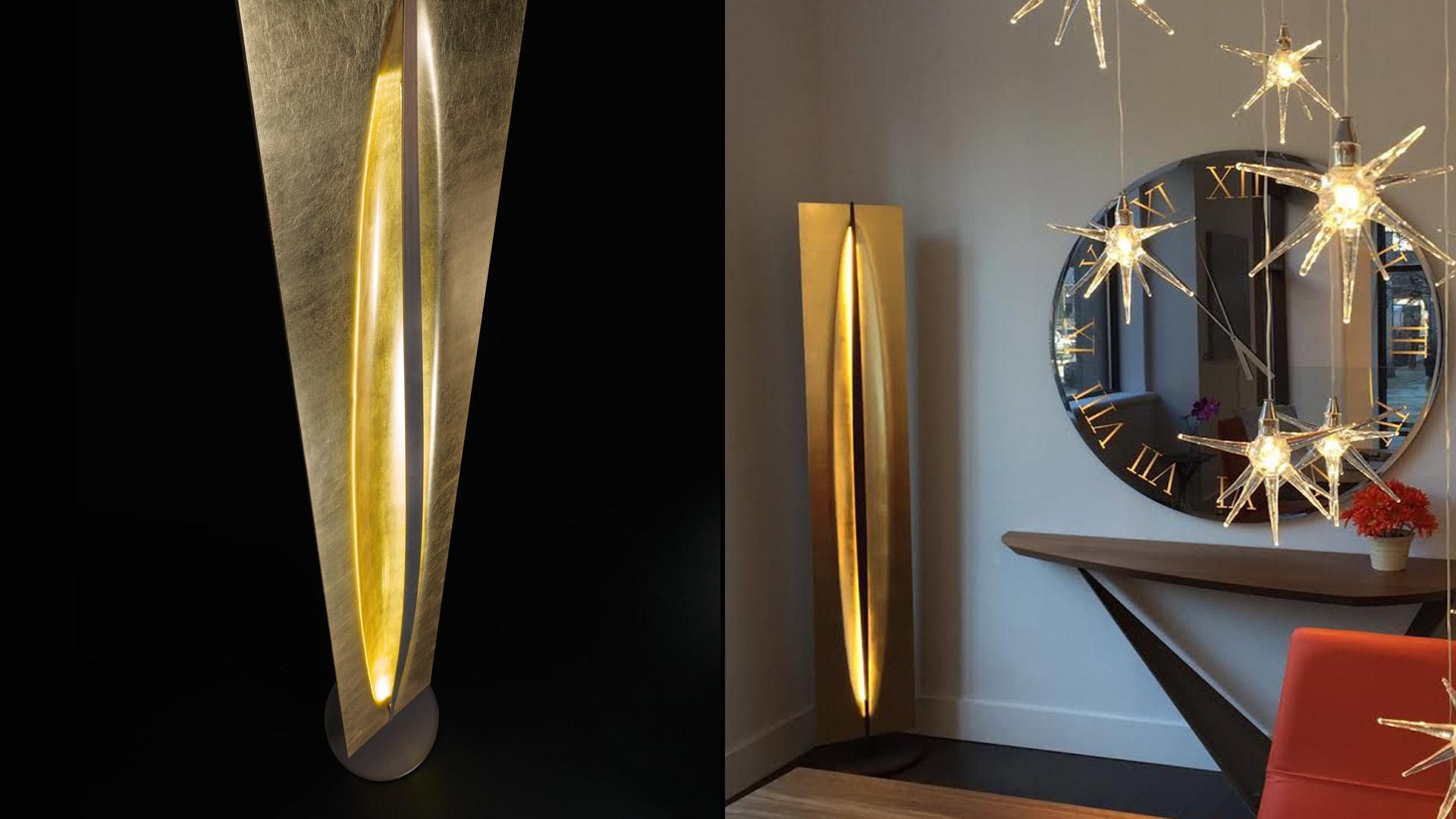 TERRA LED gold leaf floor lamp