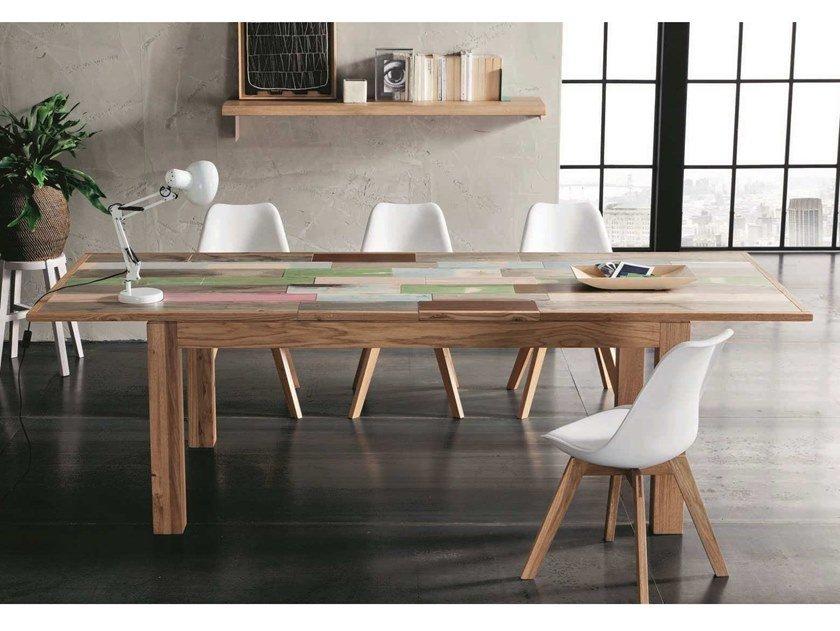 VARADERO Extending rectangular oak table