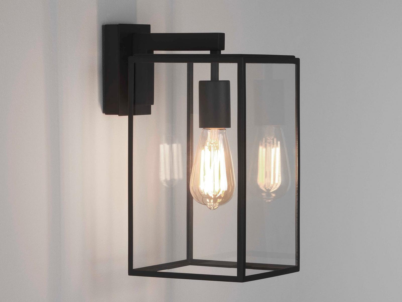 BOX Glass and steel Outdoor wall Lamp with dimmer