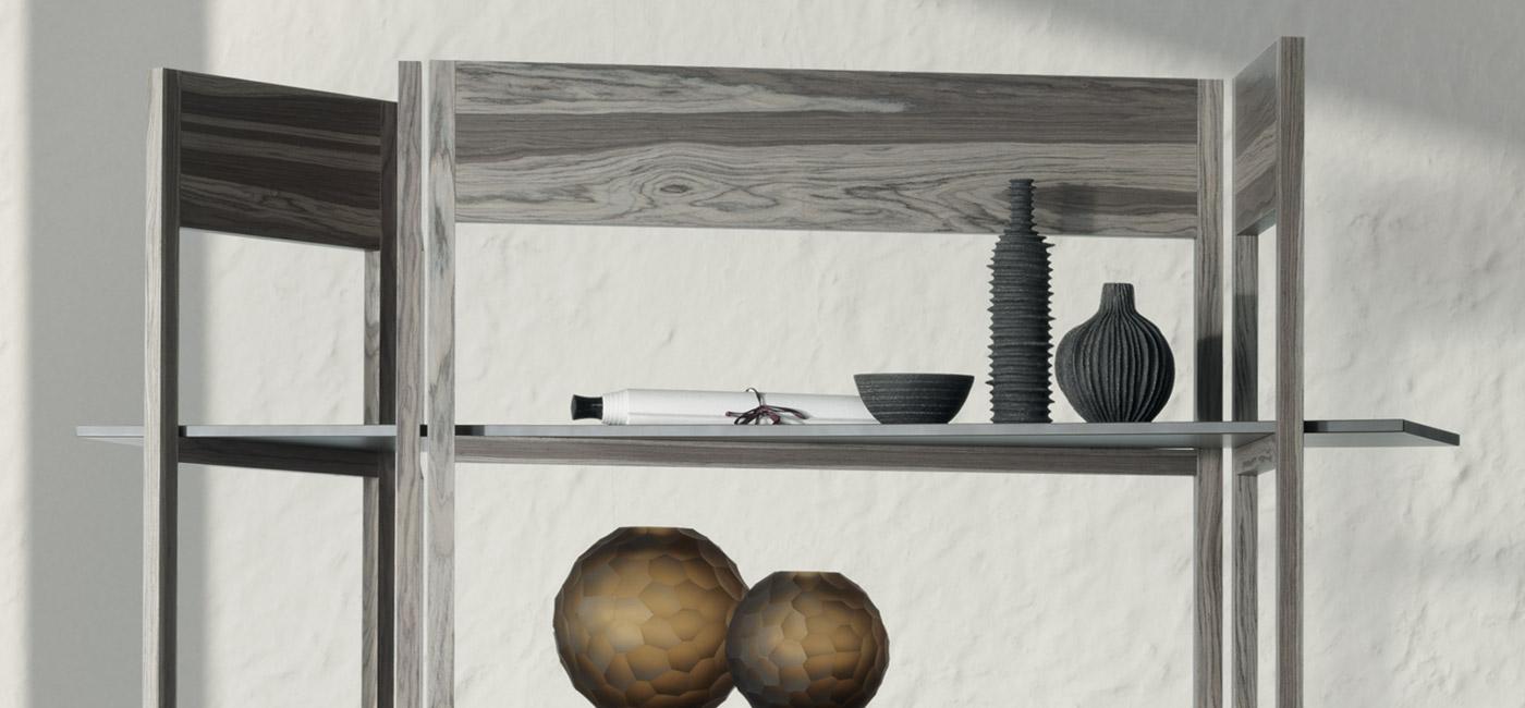 PLISSÉ Open wooden bookcase