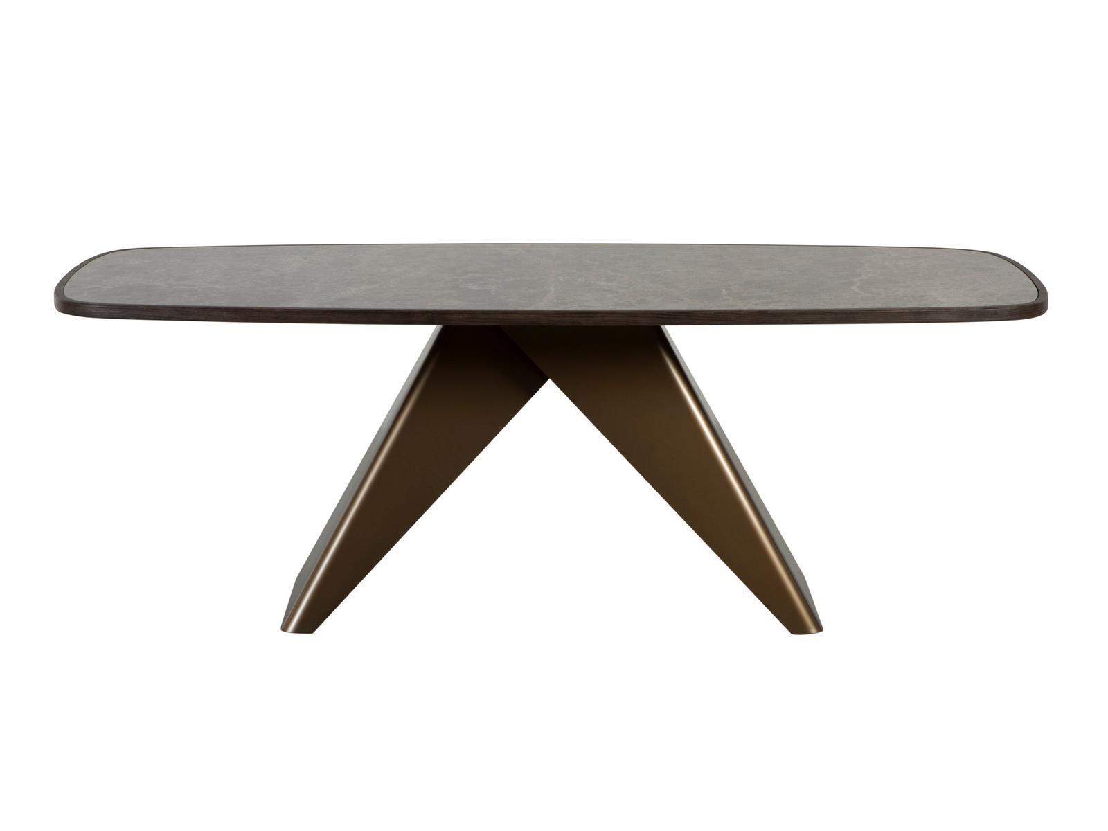 MAITRE Rectangular table in porcelain stoneware and steel base