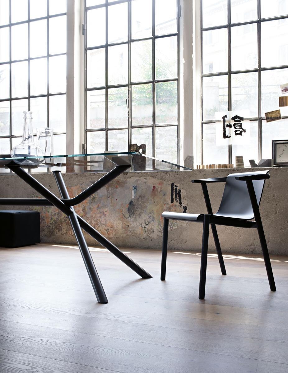 BAI LU Wooden chair with armrests