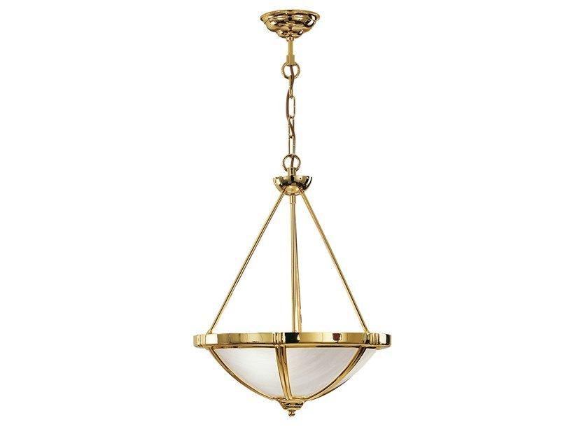 PABLO 1993/3 Gold plated chandelier with opal glass