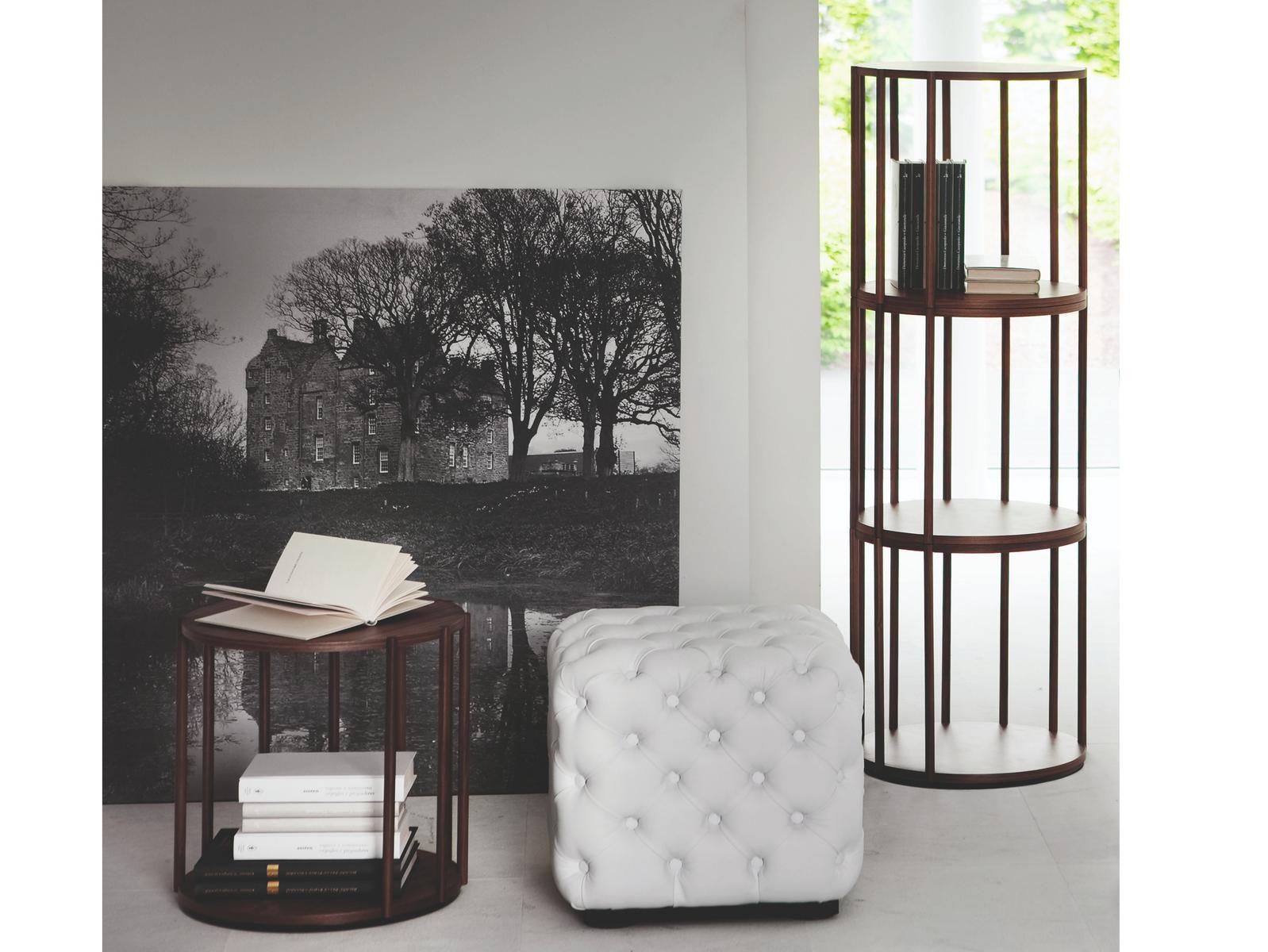 CELL Round wooden coffee table
