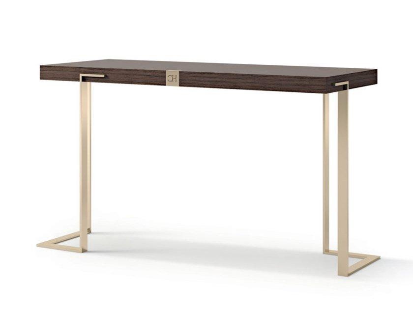 7983 Rectangular wooden console table with metal legs