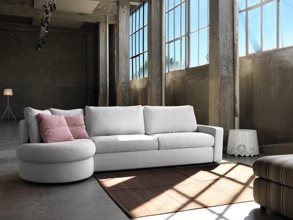 LESLIE Convertible fabric sofa with removable cover