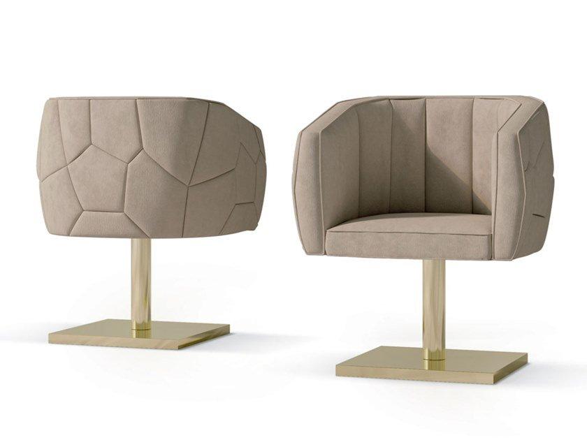 7519 Swivel nabuk easy chair with armrests