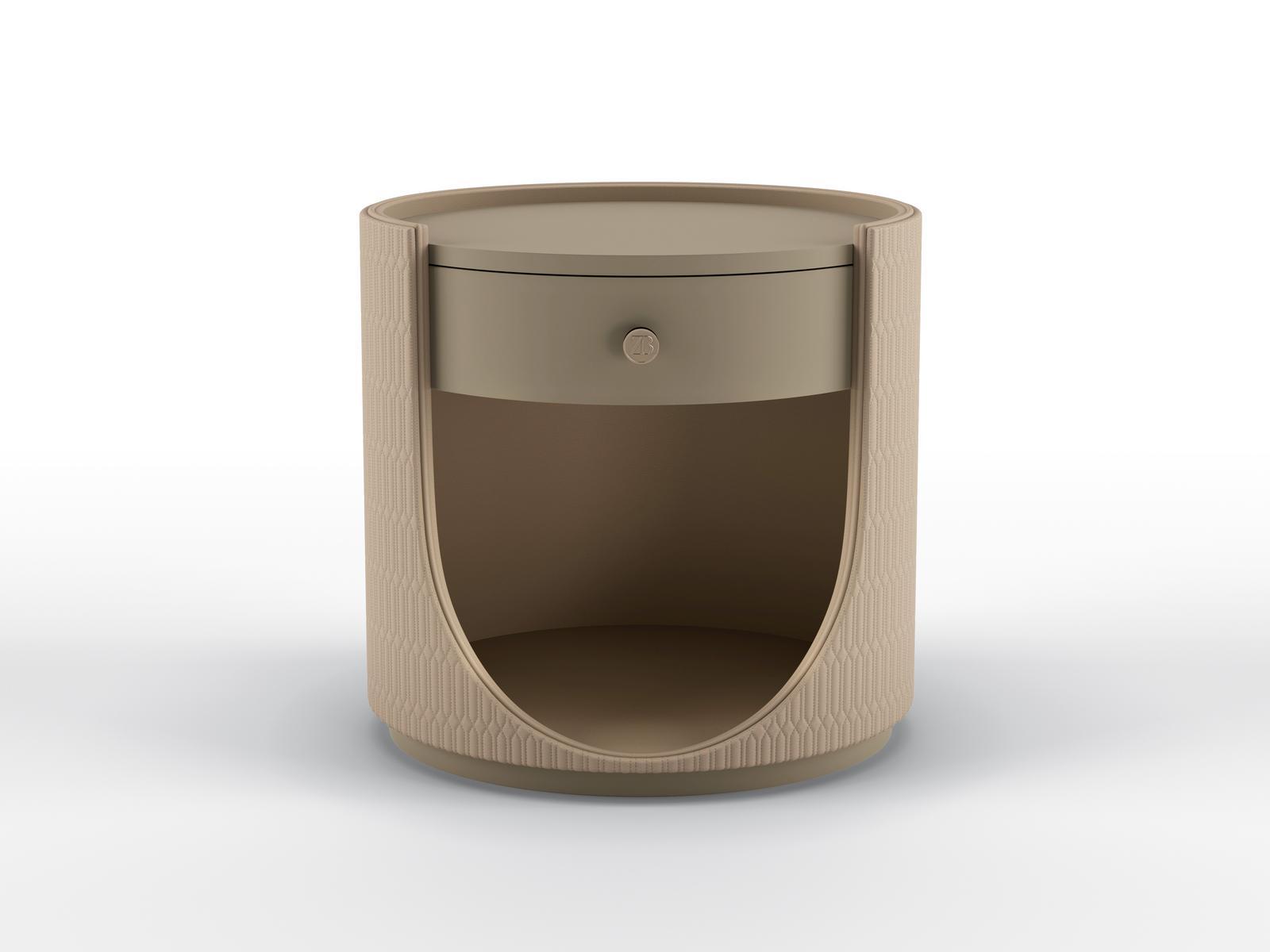 ELYPSE Oval bedside table with drawers
