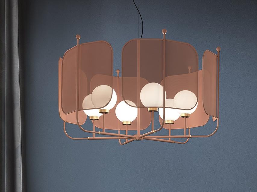 PAPILIO S6 Painted metal chandelier