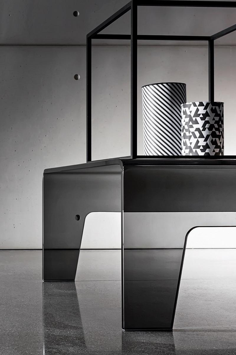 FROG Low rectangular glass coffee table