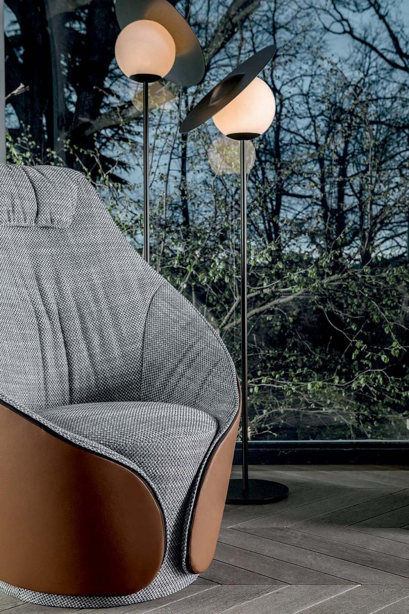 MAMA Upholstered fabric armchair with headrest