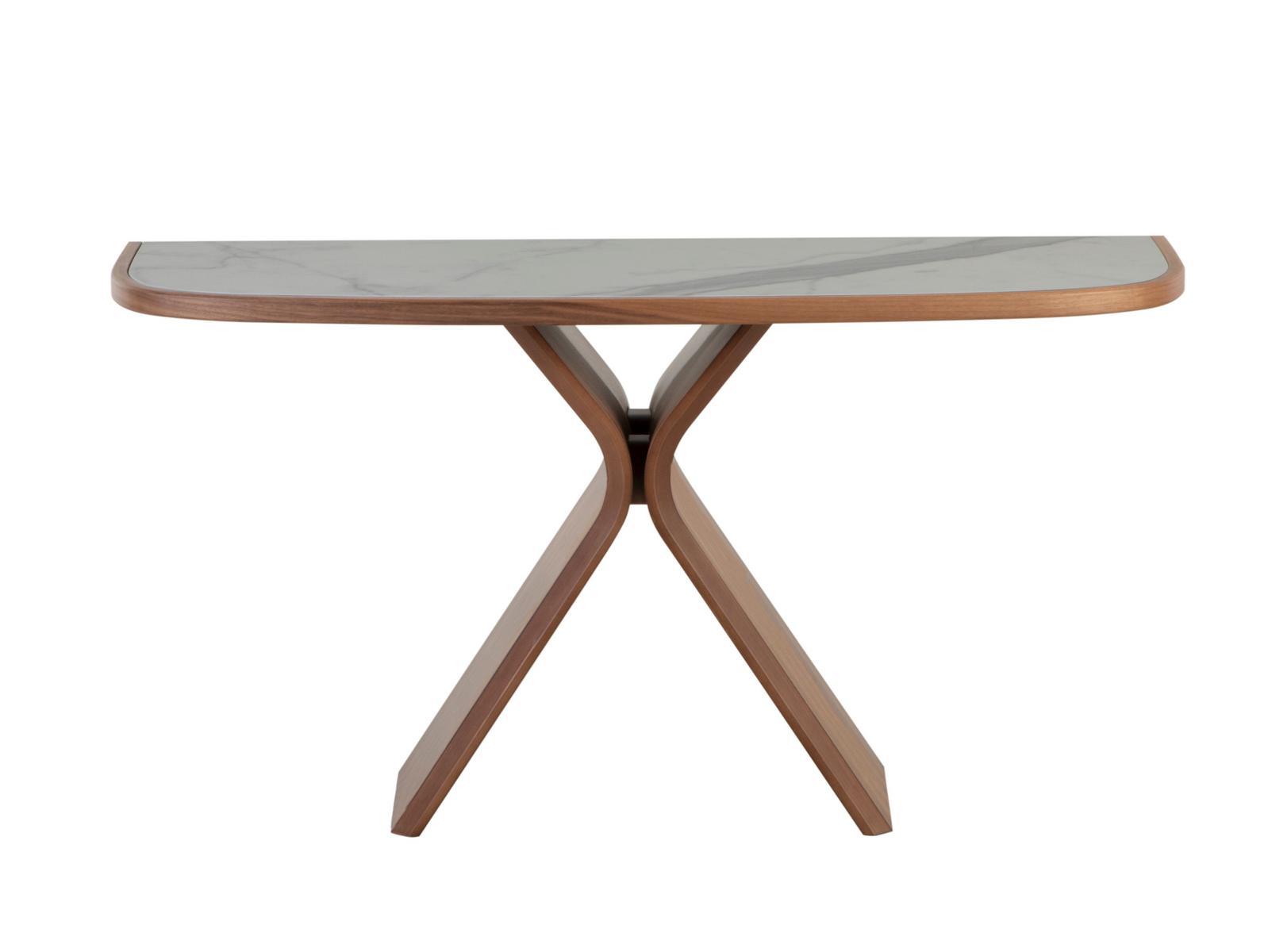 STILL ÉLIT Demilune walnut console table