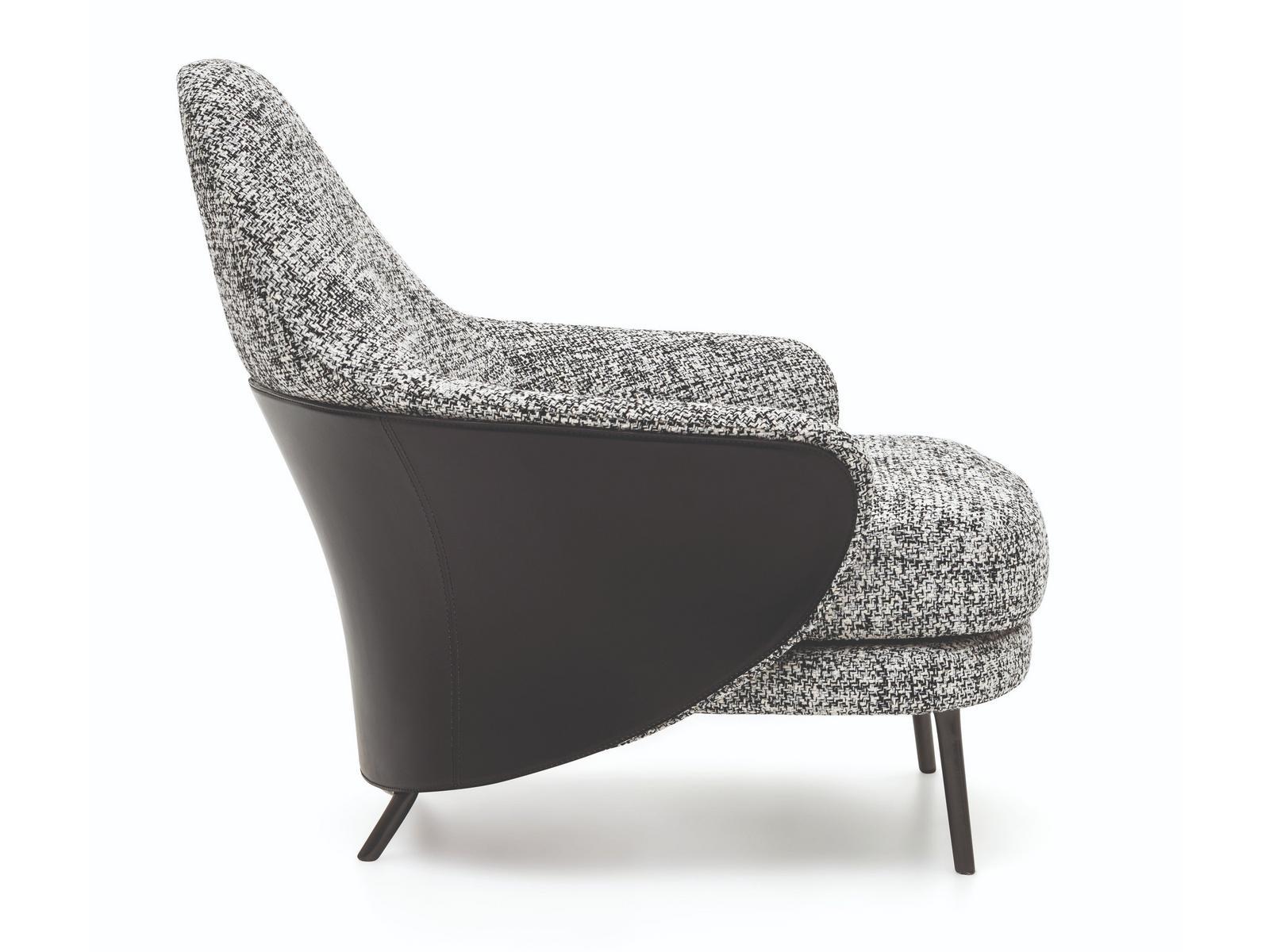 ANGIE Fabric armchair with footstool