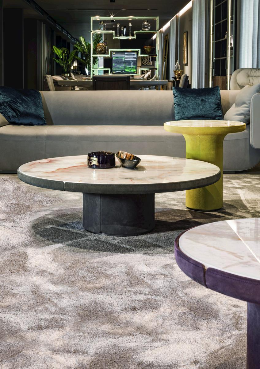 RE Round stone coffee table