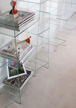 DELPHI H. 190 Freestanding modular glass bookcase