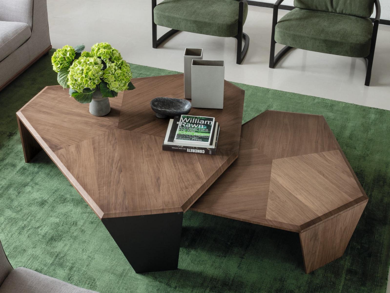 TORTUGA Walnut coffee table for living room