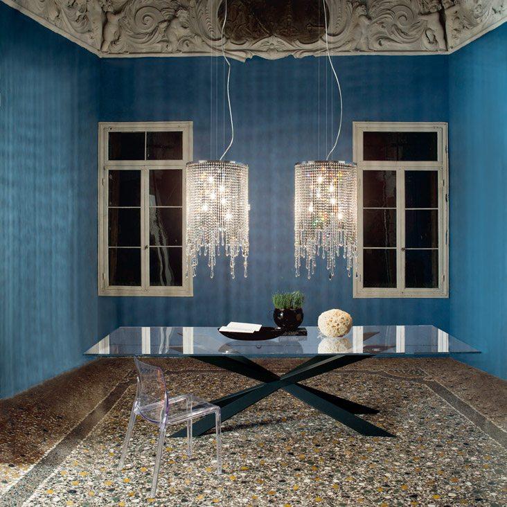 SPYDER Rectangular tempered glass table