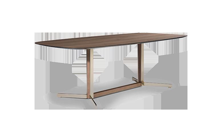 CAMPUS Rectangular wood veneer table