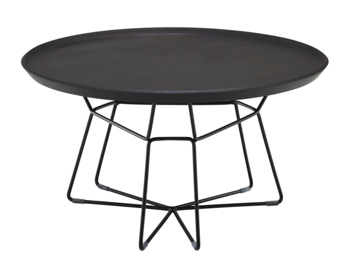 FALDA Low round steel and wood coffee table