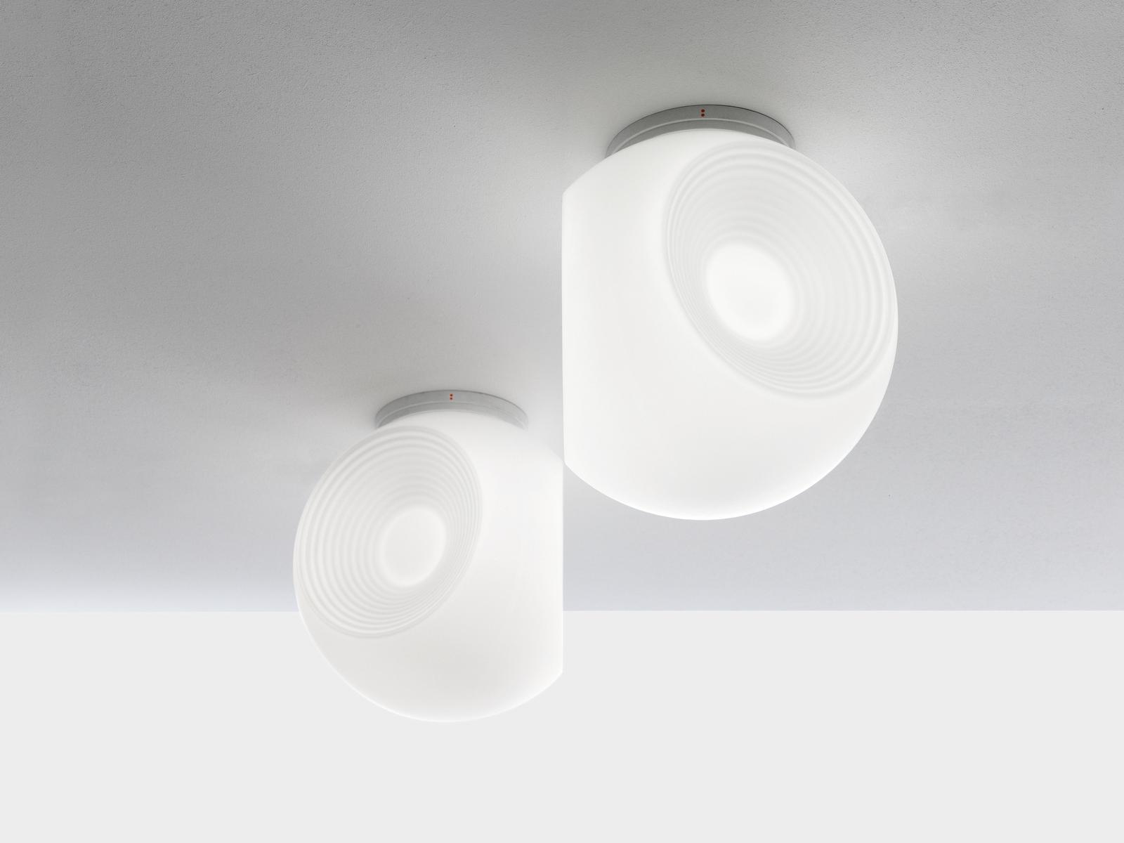EYES Fluorescent blown glass ceiling lamp