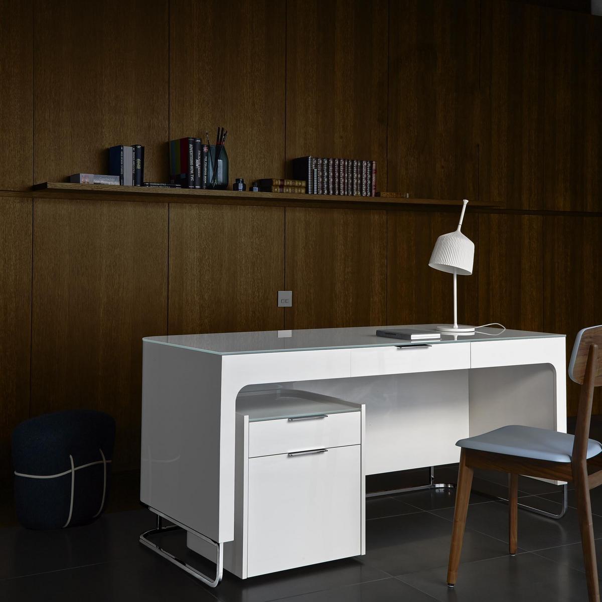 HYANNIS PORT Rectangular multi-layer wood writing desk with drawers