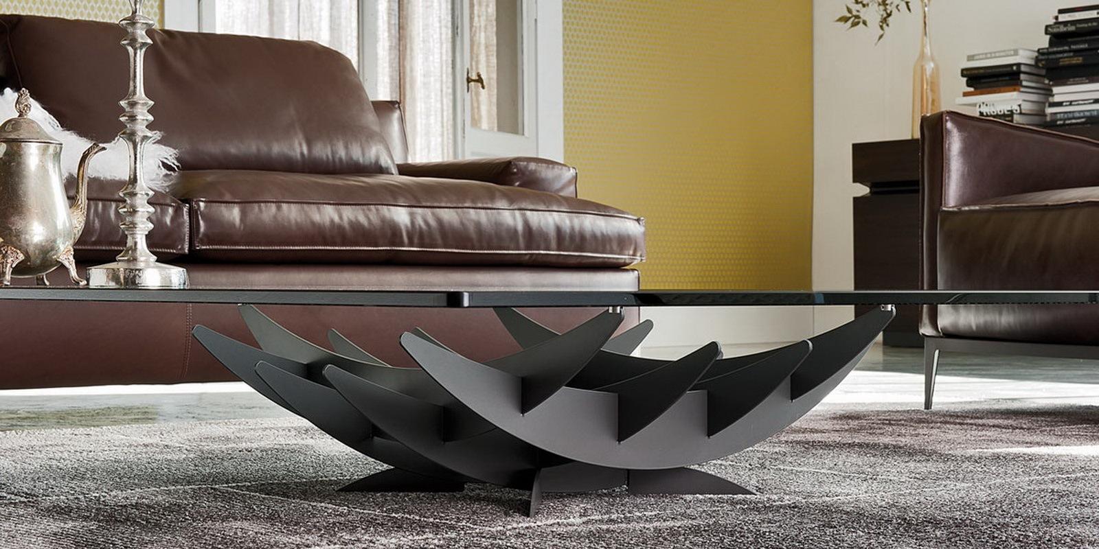 ATLAS Square glass coffee table