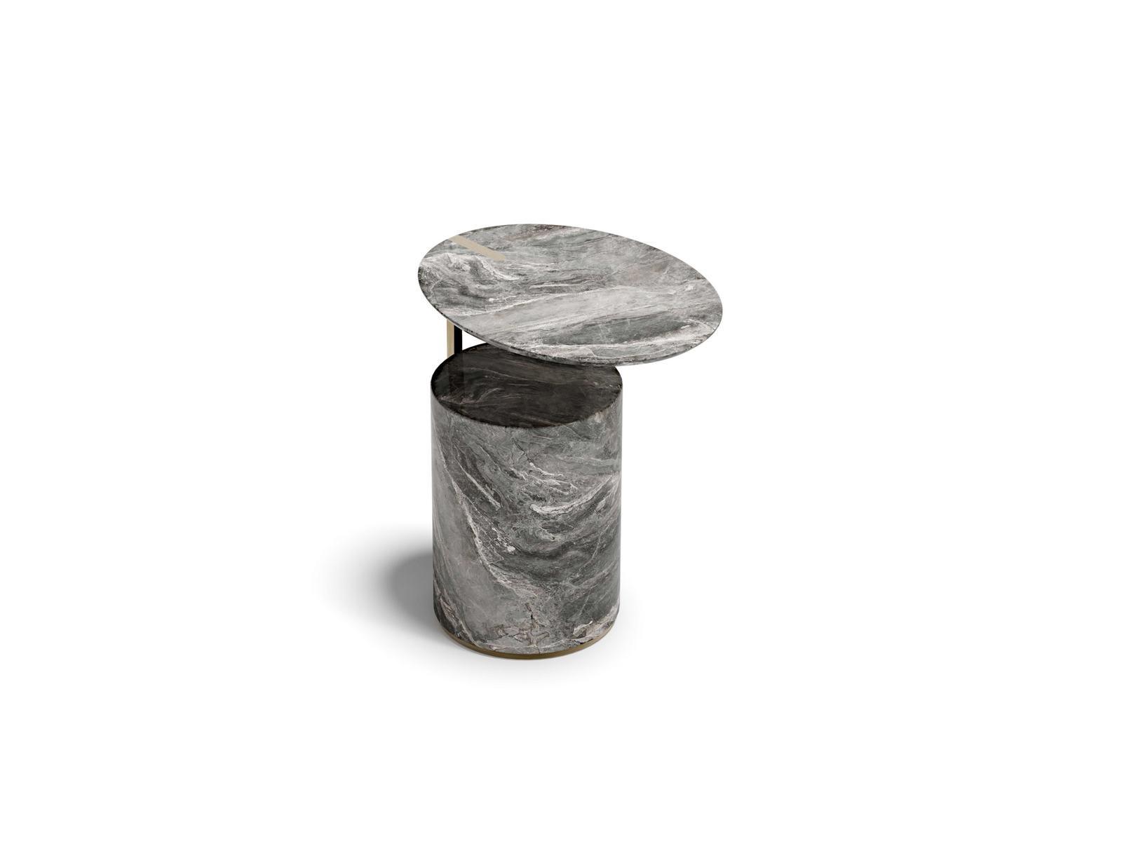 HUGO Round marble high side table