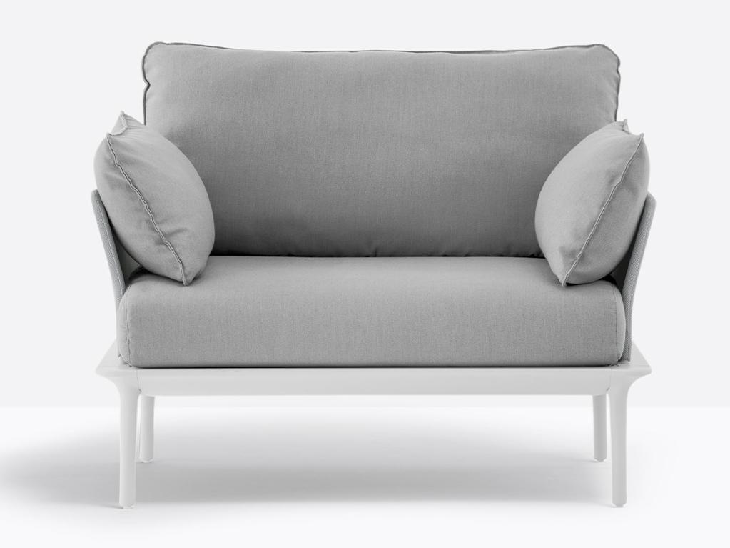 REVA REVA_P Upholstered fabric garden armchair with armrests